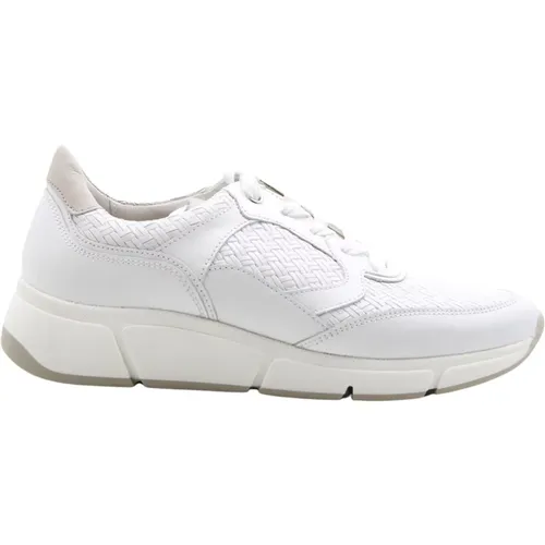 Weiße Ledersneakers mit Dicken Sohlen , Damen, Größe: 38 1/2 EU - Gabor - Modalova