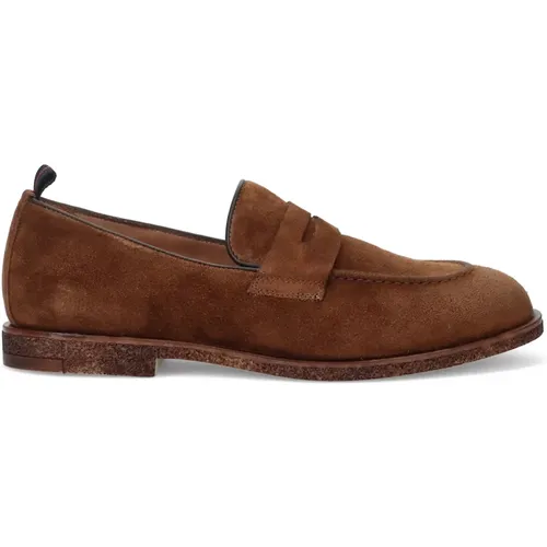 Loafers, male, , Size: 10 US Suede Moccasin Shoes - Antica Cuoieria - Modalova