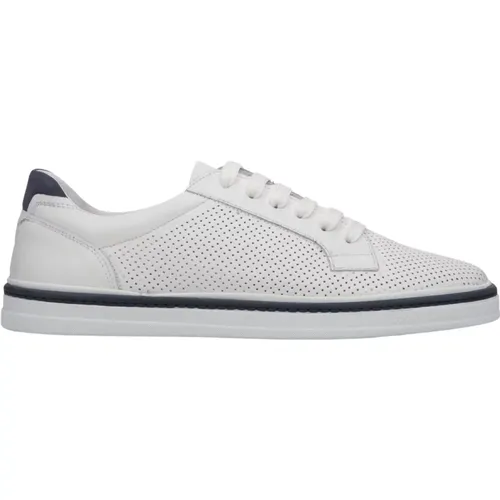 Weiße Perforierte Herren Leder Sneaker für den Sommer Er00111305 , Herren, Größe: 44 EU - Estro - Modalova