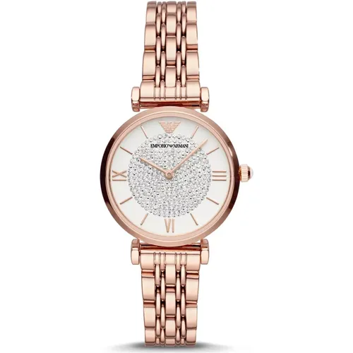Rosegold Gianni T-Bar Quartz Watch , female, Sizes: ONE SIZE - Emporio Armani - Modalova