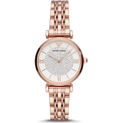 Watches, female, , Size: ONE SIZE Rosegold Gianni T-Bar Quartz Watch - Emporio Armani - Modalova