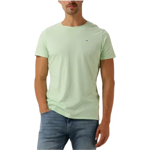 Grünes Slim Fit Polo & T-Shirt , Herren, Größe: S - Tommy Jeans - Modalova