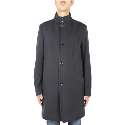 H-Hyde Standup Wool Blend Coat , male, Sizes: 2XL, M - Hugo Boss - Modalova