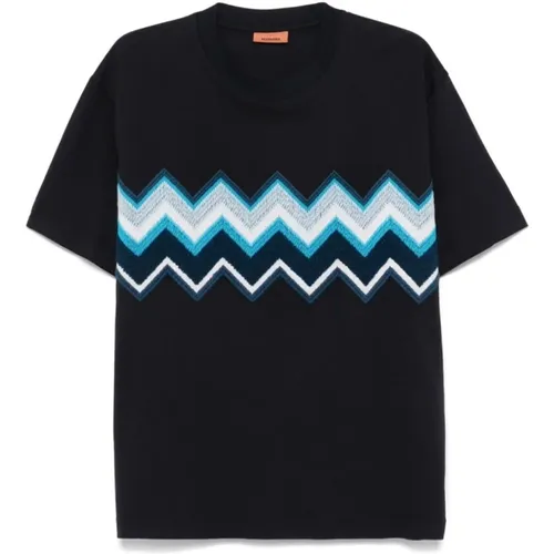 T-Shirts, male, , Size: L Navy Tee Shirt - Missoni - Modalova