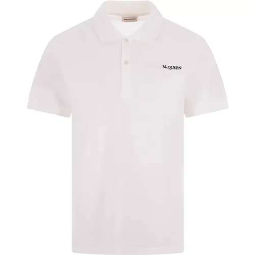 Weißes Polo-Shirt mit Logo , Herren, Größe: XL - alexander mcqueen - Modalova