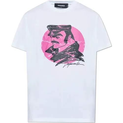 T-Shirts, male, , Size: L T-shirt with logo - Dsquared2 - Modalova