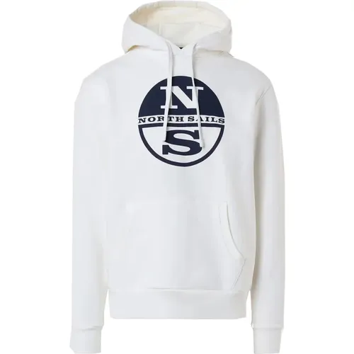 Hoodies, male, , Size: 4XL Cotton Hoodie with Large Logo - North Sails - Modalova