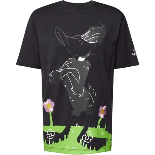 Daffy Schwarzes T-Shirt , Herren, Größe: L - Iceberg - Modalova