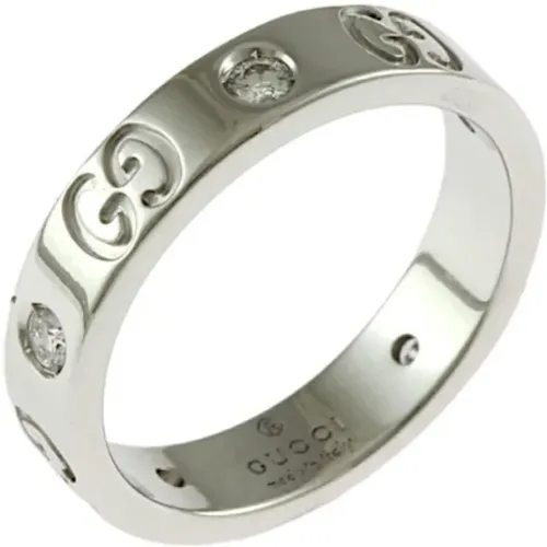 Pre-owned Jewellery, female, , Size: ONE SIZE Pre-owned White Gold rings - Gucci Vintage - Modalova