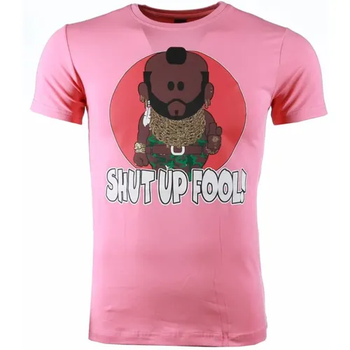 A-team Mr. T Shut Up Fool Print - T-Shirt Herr - 51076R , Herren, Größe: XS - Local Fanatic - Modalova