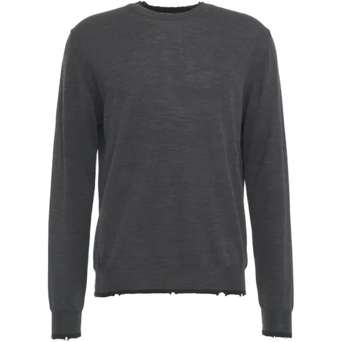 Grauer Strickpullover Aw24 Handwäsche , Herren, Größe: M - Mauro Grifoni - Modalova