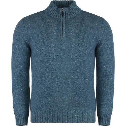 Turtlenecks, male, , Size: M Heather Wool Blend Turtleneck Sweater - Moorer - Modalova