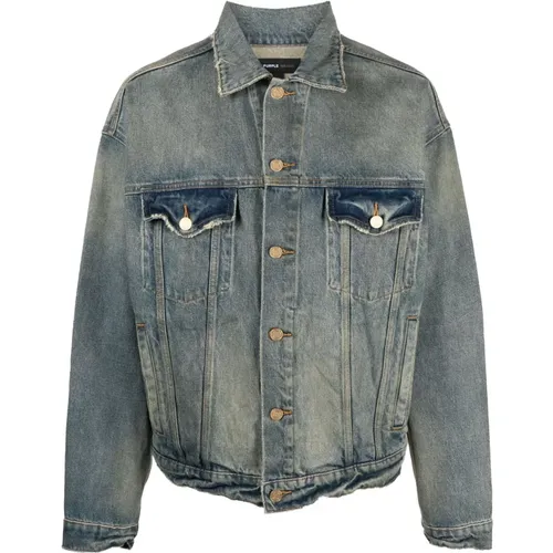 Vintage Oversize Denim Jacket , male, Sizes: M, S, XL, L, 2XL - Purple Brand - Modalova