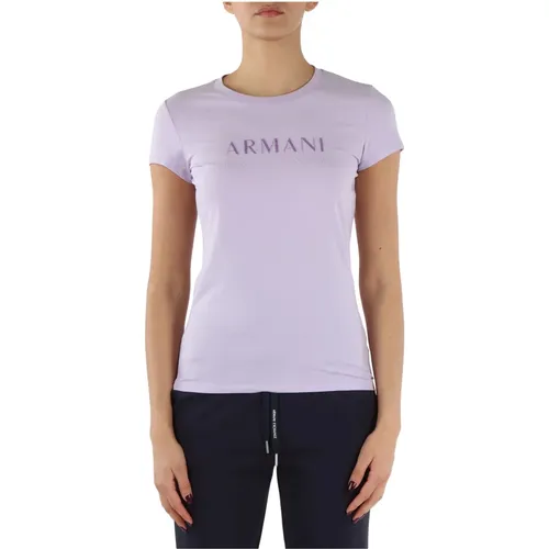 Stretch Baumwoll Logo T-Shirt - Armani Exchange - Modalova