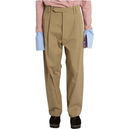 Cotton Pleated Trousers , female, Sizes: 2XS - Jejia - Modalova