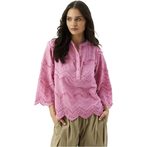 Luna Bluse Bestickt Feminin , Damen, Größe: S - IN FRONT - Modalova