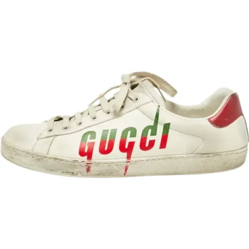 Pre-owned Sneakers, male, , Size: 11 1/2 US Pre-owned Leather sneakers - Gucci Vintage - Modalova