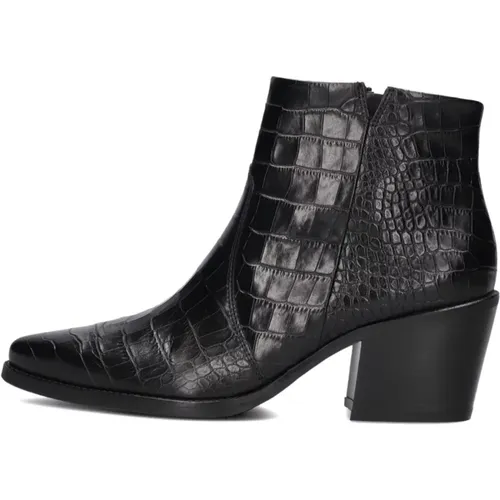 Schwarze Leder Stiefeletten 9780 , Damen, Größe: 38 EU - Paul Green - Modalova