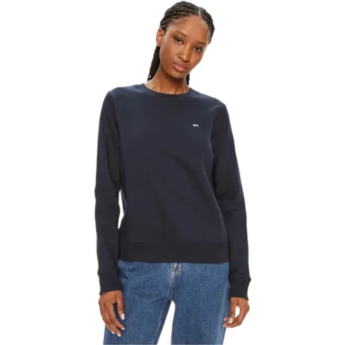 Rundhalsausschnitt Sweatshirt , Damen, Größe: XS - Tommy Jeans - Modalova