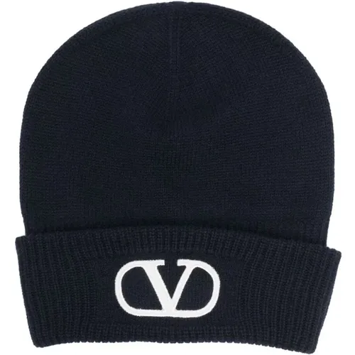 Beanies, female, , Size: ONE SIZE Beanie with logo patch - Valentino Garavani - Modalova