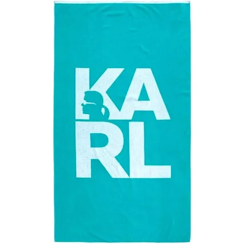 Strandtuch mit großem zentralem Logo - Karl Lagerfeld - Modalova
