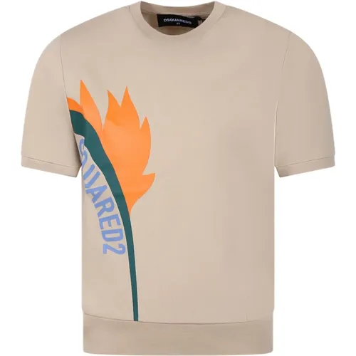 Baumwoll-T-Shirt mit Logo-Print - Dsquared2 - Modalova