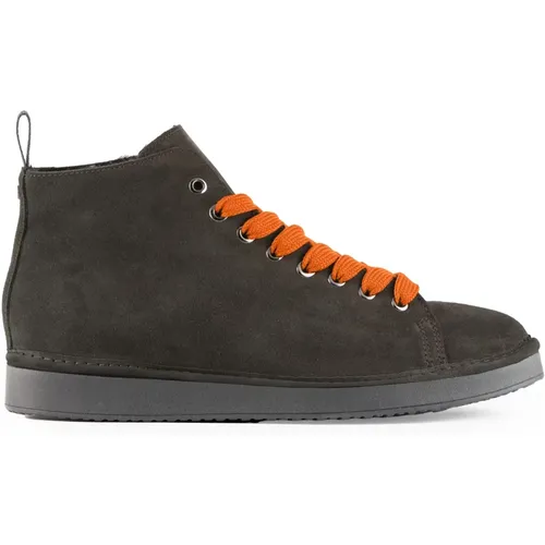 Sneakers, male, , Size: 7 US Suede Ankle Boots with Orange Laces - Panchic - Modalova