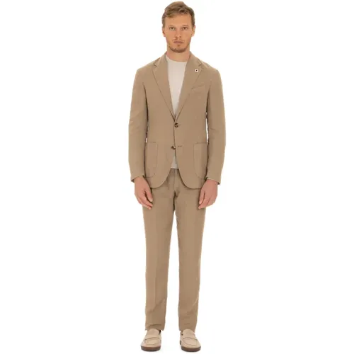 Single Breasted Suits, male, , Size: XL Deconstructed Jacket and Slim Pants - Lardini - Modalova