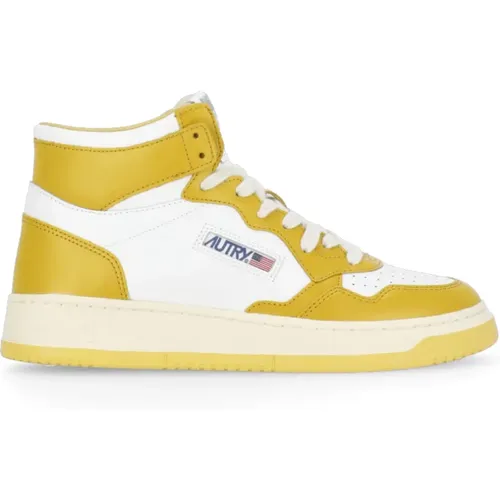 Sneakers, female, , Size: 8 US Yellow High Top Sneakers for Woman - Autry - Modalova