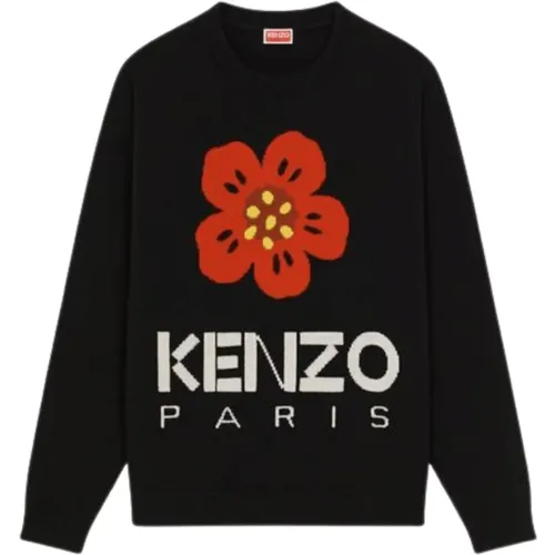 Round-neck Knitwear, male, , Size: L Boke Flower Wool Sweater - Kenzo - Modalova