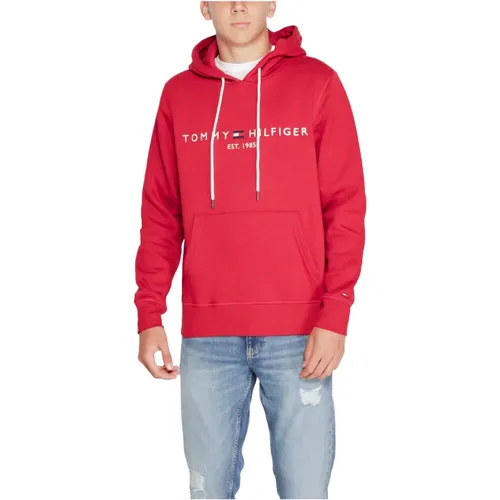 Hoodies, male, , Size: XL Printed Hoodie with Front Pockets - Tommy Hilfiger - Modalova