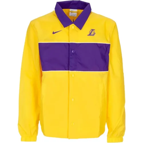 Los Angeles Lakers Leichte Coach Jacke , Herren, Größe: L - Nike - Modalova