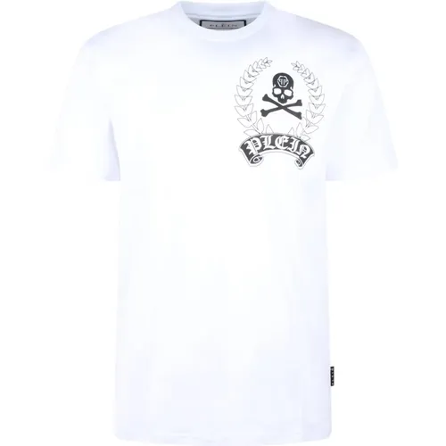 Kontrastdruck Baumwoll T-Shirt , Herren, Größe: L - Philipp Plein - Modalova