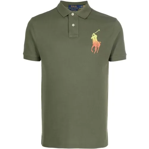 Polo Shirts, male, , Size: M Classic Polo Shirt in Dark Sage - Polo Ralph Lauren - Modalova