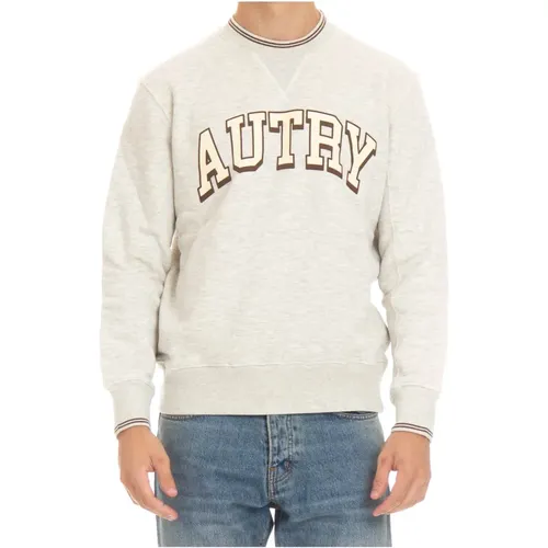 Grauer Pullover mit Kontrastkanten , Herren, Größe: XL - Autry - Modalova