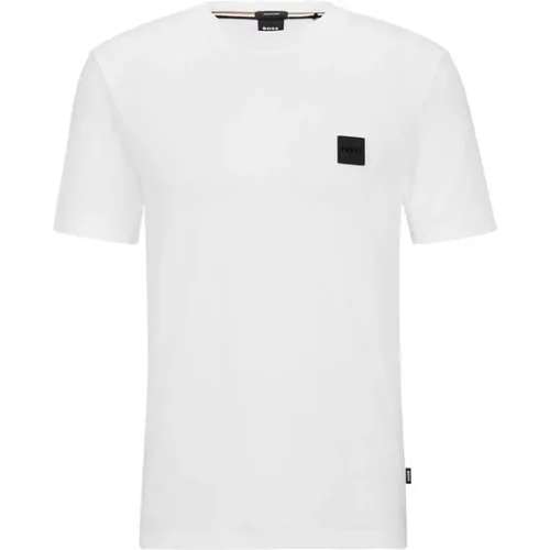 Weißes Jersey Logo T-Shirt - Hugo Boss - Modalova