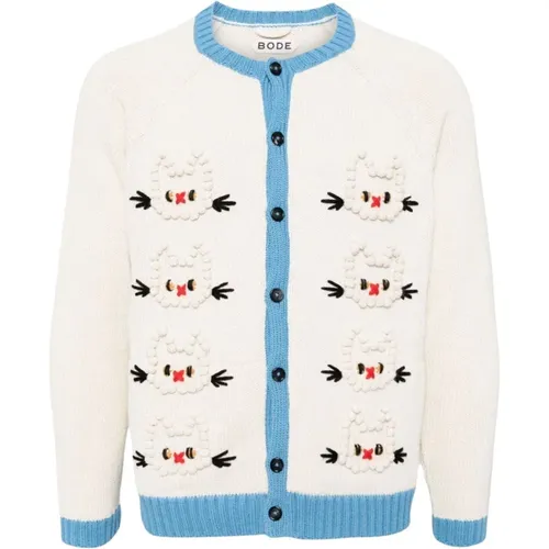 Cream Calico Cardigan , male, Sizes: S - Bode - Modalova