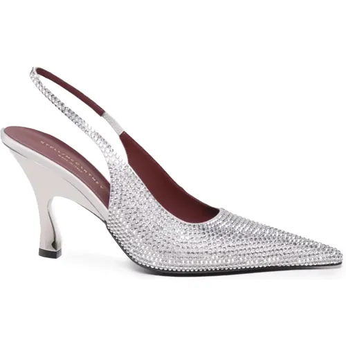 Silberne Lackleder Flache Schuhe - Stella Mccartney - Modalova