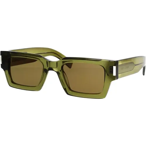 Sunglasses, unisex, , Size: 50 MM Square Sunglasses Naked Wirecore Model - Saint Laurent - Modalova