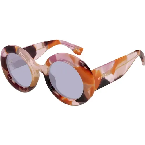 Stylish Purple Spotted Sunglasses , unisex, Sizes: 52 MM - Gucci - Modalova