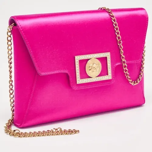 Pre-owned Clutches, female, , Size: ONE SIZE Pre-owned Satin shoulder-bags - Versace Pre-owned - Modalova