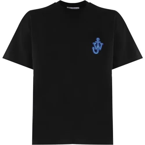 Schwarzes Logo T-Shirt mit Rundhalsausschnitt - JW Anderson - Modalova