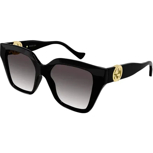 Schwarz/Grau Verschattete Sonnenbrille , Damen, Größe: 54 MM - Gucci - Modalova