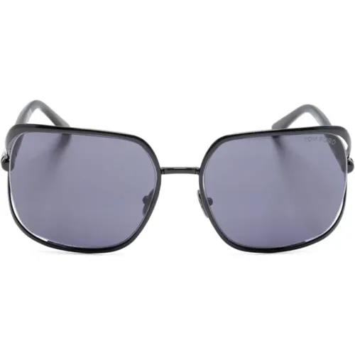 Schwarze Sonnenbrille mit Originalzubehör , Damen, Größe: 60 MM - Tom Ford - Modalova