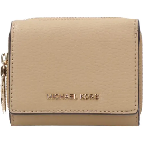 Wallets & Cardholders, female, , Size: ONE SIZE Grained Leather Wallet with Logo Detail - Michael Kors - Modalova