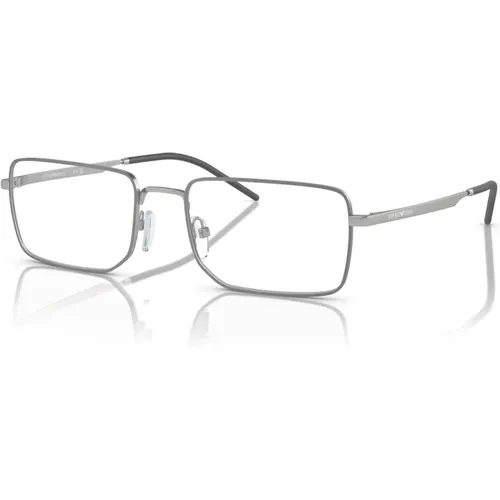 Glasses, unisex, , Size: 56 MM Stylish Eyewear Frames in Matte Silver - Emporio Armani - Modalova