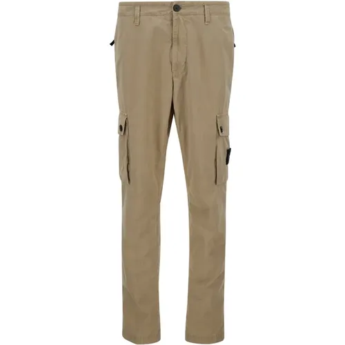 Straight Trousers, male, , Size: W30 Sanded Cotton Trousers - Stone Island - Modalova