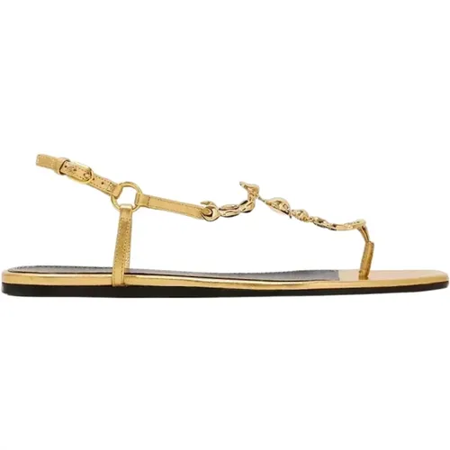 Handgemachte Goldene Ledersandalen Bianca - Maison Skorpios - Modalova