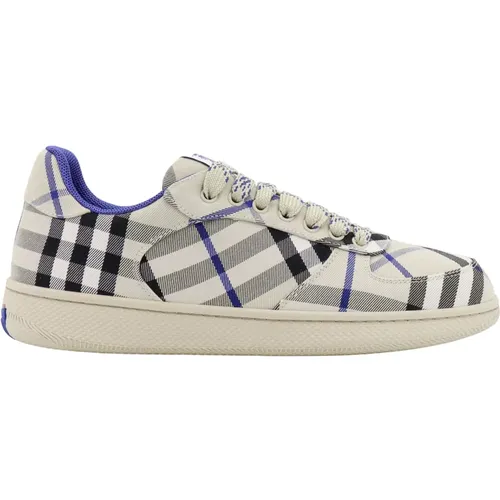 Sneakers, male, , Size: 7 US Check Canvas Sneakers Lace-up Rubber Sole - Burberry - Modalova