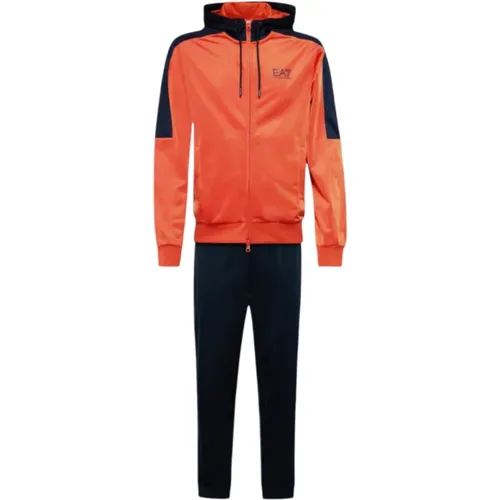 Training Sets, male, , Size: L and Blue Hoodie Jogger Set - Emporio Armani EA7 - Modalova